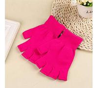 Handschuhe Damen Extra Warm Mitte häkeln Winter warme Unisex-Strickhandschuhe Halbfinger Fingerlose Handschuhe für Erwachsene Handschuhe Ohne Fingerspitzen (Hot Pink, One Size)