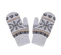 Handschuhe Damen Fäustlinge Schneeflocke warm Winterhandschuhe weich Strick Strickhandschuhe mit Fleecefutter Zopfmuster Dicke Damenhandschuhe Fahrradschuhe Gloves Laufen Outdoor Camping Fahrrad