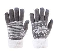 Handschuhe Damen Herren Wollhandschuhe Schneeflocke warme Gestrickte Strickhandschuhe dicke Fingerhandschuhe weich Damenhandschuhe touchscreen iPad iPhone Smartphone Handy Winterhandschuhe Outdoor fa