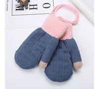 Handschuhe für Kinder, Winter, warm, Fäustlinge, Strick, niedlich, Plüschfutter, dick, Fäustlinge, Outdoor, mit Schnur, Anti-verloren, für Skifahren, Snowboard, Radsport, Mädchen, Jungen, 0-3 Jahre