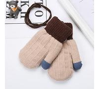 Handschuhe für Kinder, Winter, warm, Fäustlinge, Strick, niedlich, Plüschfutter, dick, Fäustlinge, Outdoor, mit Schnur, Anti-verloren, für Skifahren, Snowboard, Radsport, Mädchen, Jungen, 0-3 Jahre