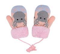 Handschuhe Kleinkinder Fäustlinge Cartoon Muster Strickhandschuhe mit Plüsch Fleecefutter Verdickte Fausthandschuhe Outdoor Sport Winterhandschuhe Warme Handschuhe für 2-6 Jahre Junge Mädchen