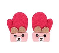 Handschuhe Kleinkinder Fäustlinge Winddichte Fausthandschuhe Verdickte Strickhandschuhe mit Plüsch Fleecefutter Outdoor Indoor Winterhandschuhe Cartoon Kinderhandschuhe für 0-3 Jahre Junge Mädchen