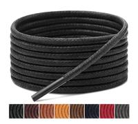 Handshop 3 Paar Schnürsenkel für Herren, Ersatzschnürsenkel für Damenschuhe, gewachste runde Schnürsenkel für Damen Oxford Schuhe und Chukka(Schwarz, 140cm)