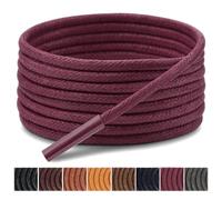 Handshop 3 Paar Schnürsenkel für Herren, Ersatzschnürsenkel für Damenschuhe, gewachste runde Schnürsenkel für Damen Oxford Schuhe und Chukka(Burgund, 140cm)