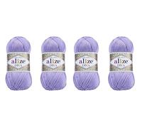 Handstrickgarn, 100% Mikrofaser-Acrylgarn, Alize Diva, Seideneffekt, Häkelkunst, Spitzenhandwerk, 4 Knäuel, 400 g, 158 m