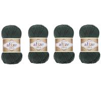 Handstrickgarn, 100 % Mikrofaser, Acrylgarn, Alize Diva, Seideneffekt, Häkelkunst, Spitzenhandwerk, 4 Knäuel, 400 g, 1400 m (131)