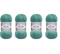 Handstrickgarn, 100 % Mikrofaser, Acrylgarn, Alize Diva, Seideneffekt, Häkelkunst, Spitzenhandwerk, 4 Knäuel, 400 g, 1532 m (610)