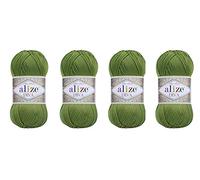 Handstrickgarn, 100 % Mikrofaser-Acrylgarn, Alize Diva, Seideneffekt, Häkelkunst, Spitzenhandwerk, 4 Knäuel, 400 g, 1400 m (210)