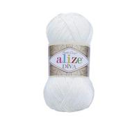 Handstrickgarn, 100 % Mikrofaser, Acrylgarn, Alize Diva, Seideneffekt, Häkelkunst, Spitzenhandwerk, 4 Knäuel, 400 g, 1532 m