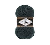 Handstrickgarn Alize LanaGold zum Häkeln, Stricken und Basteln, Wollmischung, warm, weich, natürlich, grob, handgewebt, Stricken, Häkeln, Strickwaren, Wolle, 4 Knäuel, 400 g, 1048 m, Farbe 426 Petrol