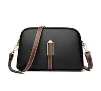 Handtasche 1 Stück aus PU-Leder, Umhängetasche für Damen, Schultertasche mit Reißverschluss, verstellbar, geeignet für verschiedene Anlässe, Schwarz