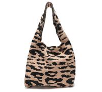 Handtasche Einkaufstasche - Shopper Lois in beige/schwarz Leo - aus Frottee