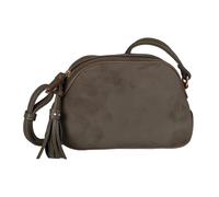 Handtasche GABOR "Anthea", Damen, Gr. B/H/T: 22cm x 14cm x 6,5cm, grün, Polyester, Taschen Handtasche, Kombi aus Velourimitat und Lederimitat sowie Nieten besetzte Anhänger (29942066-0) grün