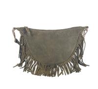 Handtasche HARBOUR 2ND "Winona", Damen, Gr. B/H/T: 33cm x 17cm x 10cm, grün (olive), Rindsleder, Taschen Handtasche, Damen Henkeltasche, Hobo mit modischen Fransen (13167125-0) olive
