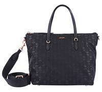 Handtasche JOOP "collana tessuto handbag mhz", Damen, Gr. B/H/T: 27,5cm x 24cm x 14cm, schwarz, Nylon, Taschen Handtasche, Damen Umhängetasche, Schultertasche mit Logoprägung (46380116-0)