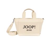 Handtasche JOOP JEANS "calduccio tela yvette handbag shz", Damen, Gr. B/H/T: 26,5cm x 21cm x 14cm, beige (sanftes weiß), Textil, Taschen Handtasche, Damen Umhängetasche mit plakativem Logo (16752842-0