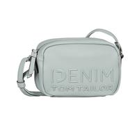 Handtasche TOM TAILOR DENIM "Aveline", Damen, Gr. B/H/T: 21cm x 13cm x 6cm, hellblau, Lederimitat, clean, gepflegt, unifarben, Taschen Handtasche, Damen Umhängetasche, Schultertasche mit glänzendem 3D