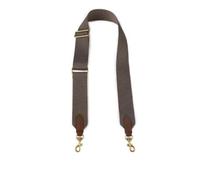 Handtaschengurt 5 cm breites Canvas-Stoffband, einfarbig, Taschengurt, Messenger-Schultertaschengürtel aus Rindsleder, Taschenteile verstellbar Umhängetasche(Bruin)