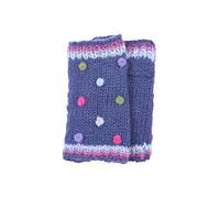 Handwärmer für Damen, Wolle, Fleecefutter, handgestrickt, strukturierte Punkte, mehrfarbig, Einheitsgröße, handgefertigt, extra warm, Pachamama, Fair Trade, denim, 85