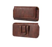 Handy Gürteltasche Herren Leder Braun, Kleine Handy Hüfttasche Herren, Universal Multifunktional Leder Gürteltasche Herren Bauchtasche Handytasche Brieftasche Geldbeutel für Handy und Kleine Tablette