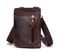 Handy Gürteltasche Herren Leder, Schultertaschen, 6.5" Kleine Vertikale Umhängetaschen Handytasche Hüfttasche Beutel Bügel Holster Bauchtasche Brieftasche Geldbörse