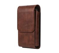 Handy Gürteltasche Herren mit Clip, Vertikal Gürtelclip Holster mit Kartenhalter Leder Braun, 6.1" Leder Handy Hüfttasche Handytasche Bauchtasche Telefon Holster mit Gürtel Schlaufe für Camping Reise