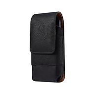 Handy Gürteltasche mit Clip Leder, Handy Hüfttaschen Leder Schwarz, Universal Klein Herren Handytasche Bauchtasche Gürtelclip Handyhülle Kartenfach mit Gürtel Schlaufe für Wandern Reisen Outdoor Sport