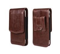 Handy Gürteltasche mit Gürtelclip Männer, Leder Telefon Gürtel Tasche Vertikal, Universal Bauchtasche Handytasche Gürtel Holster mit Karabinerhaken Hüfttasche Handyhülle Leder Brieftasche Kartenhalter