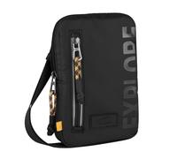 Handytasche CAMEL ACTIVE "Explore", Damen, Gr. B/H/T: 12,5cm x 19,5cm x 4,5cm, schwarz, Nylon, bedruckt, beschichtet, clean, unifarben mit Farbeinsätzen, Taschen, wasserabweisendes recyceltes Nylon un