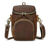 Handytasche Leder Vintage Gürteltasche Herren Hüfttasche Klein Schultertasche Umhängetasche Handy Gürteltasche Herren Leder, 9391 braun