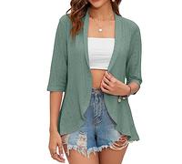 HANERDUN Damen Bolero Skelett Strickjacke Festlich Elegant 3/4 Ärmel Kurz Schulterjacke Perfekt mit Allerlei Cocktailkleid Abendkleid