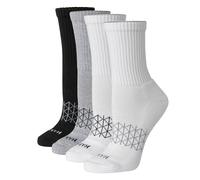 Hanes Absolute Active Crew-Socken für Damen, gepolstert, nahtlose Zehen, 4 Paar, GRAU, 37-42 EU