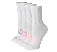 Hanes Damen Gepolsterte, Absolute Active Crew, Nahtlose Zehenpartie, 4 Paar Socken, Weiss/opulenter Garten, 37-42 EU (4er Pack)