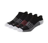 Hanes Absolute Active Herren-Socken, gepolstert, feuchtigkeitsableitend, nahtloser Zehenbereich, 4er-Pack, Schwarz mit grauer Fußunterseite, 37.5-46 EU
