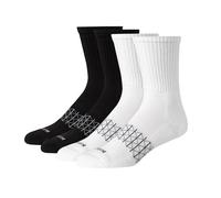 Hanes Absolute Active Herren-Socken, gepolstert, feuchtigkeitsableitend, nahtloser Zehenbereich, 4er-Pack, Weiß/Schwarz, 37.5-46 EU