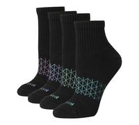Hanes Absolute Active Knöchelsocken für Damen, gepolstert, nahtlose Zehen, 4 Paar, Schwarz, 37-42 EU