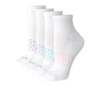 Hanes Absolute Active Knöchelsocken für Damen, gepolstert, nahtlose Zehen, 4 Paar, Weiss/opulenter Garten, 37-42 EU
