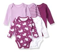 Hanes Baby Jungen Ultimate Flexy 5er-Pack Langarm-Bodys Bodystocking Lila Fun 18-24 Monate US