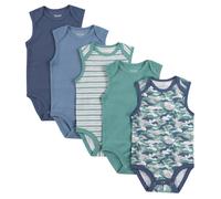 Hanes Baby M dchen Bodys Ultimate Flexy Infant rmellos 5er-Pack Staubblau/Gr n 6-12M US