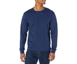Hanes Beefy Langarm-Shirt für Herren (1er- und 2er-Pack-Option), Marineblau, 2 Stück, Medium (Pack of 2)