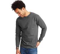 Hanes Herren Langarmshirt Beefy-T (2er Pack), Smoke Grey, Mittel