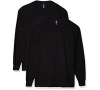 Hanes Herren Langarm Beefy-T Shirt (2 Stück), schwarz, Groß