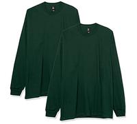 Hanes Beefy-T-Shirt für Herren, langärmelig, 2 Stück, Grün - Deep Forest, XL