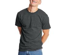 Hanes Beefyt Herren-T-Shirt, schwere Baumwolle, Rundhalsausschnitt, 1 oder 2er-Pack, erhältlich in großen Größen, Charcoal Heather - 1er-Pack, XL