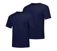Hanes Beefyt Herren-T-Shirt, schwere Baumwolle, Rundhalsausschnitt, 1 oder 2er-Pack, erhältlich in großen Größen, Marineblau, 2 Stück, L