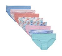 Hanes Big Ultimate Pack, Organic Cotton Panties for Girls , Hipster Kids Underwear, 8-Pack (Colors May Vary), Pink Blue Solids & Patterns
