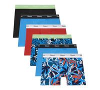 Hanes Boys' Big Originals Boxer Briefs, Stretch Cotton Underwear, Assorted, 6-Pack, Black/Blue/Orange-6 Pack