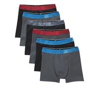 Hanes Boys' Big Performance Tween Boxer Briefs Underwear, X-Temp, Assorted Solids, 6-Pack, Black/Grey