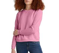 Hanes Champion EcoSmart V-Notch Crewneck, Fleece Pullover Sweatshirt for Women, Spirited Pink